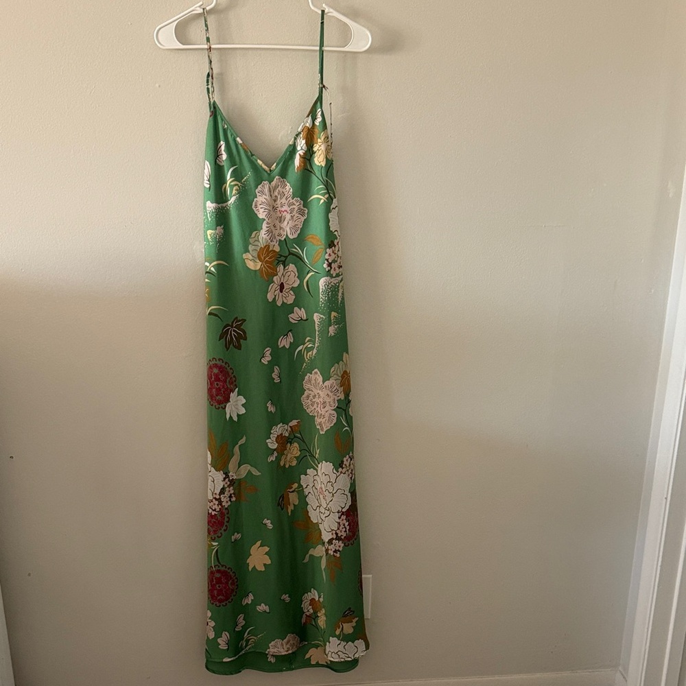 Zara Green Floral Maxi Dress